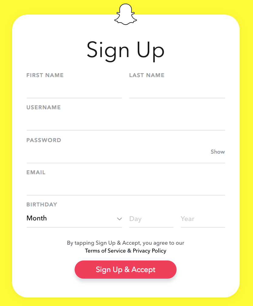 Create A Snapchat Account